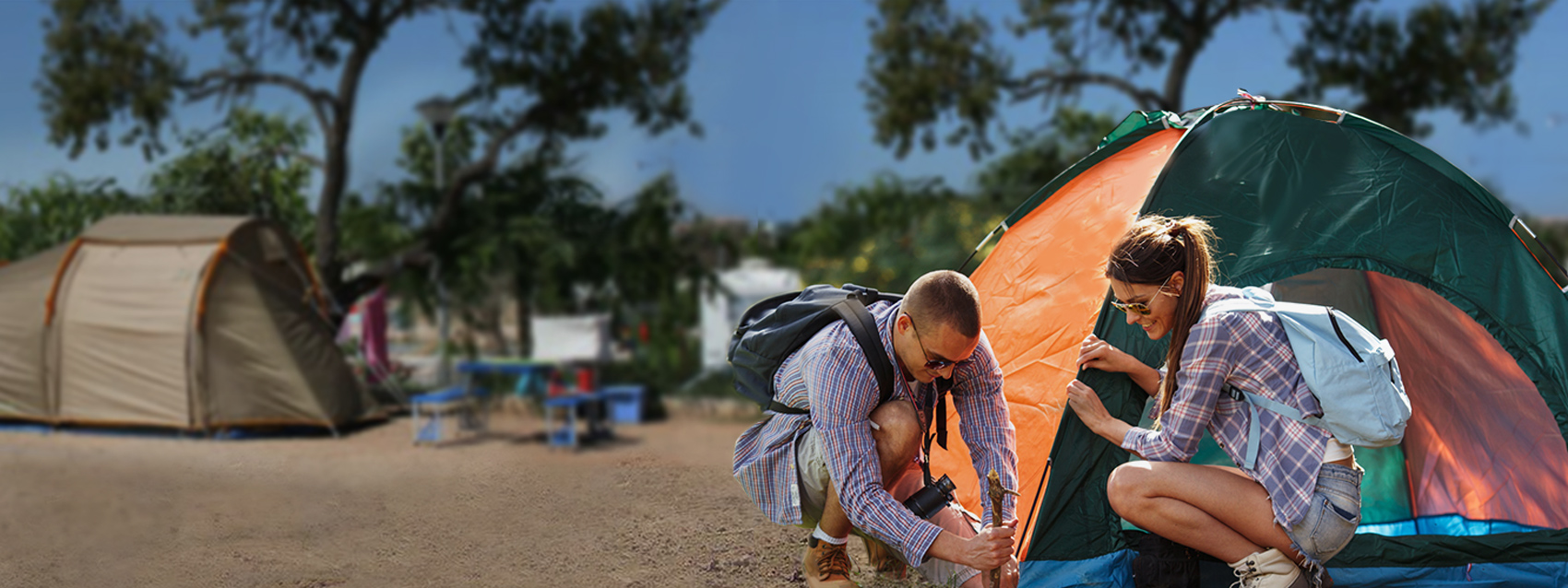 Parcelas individuales para Tiendas de campaña perfectamente equipadas para carpas - Camping Ria Formosa en Algarve